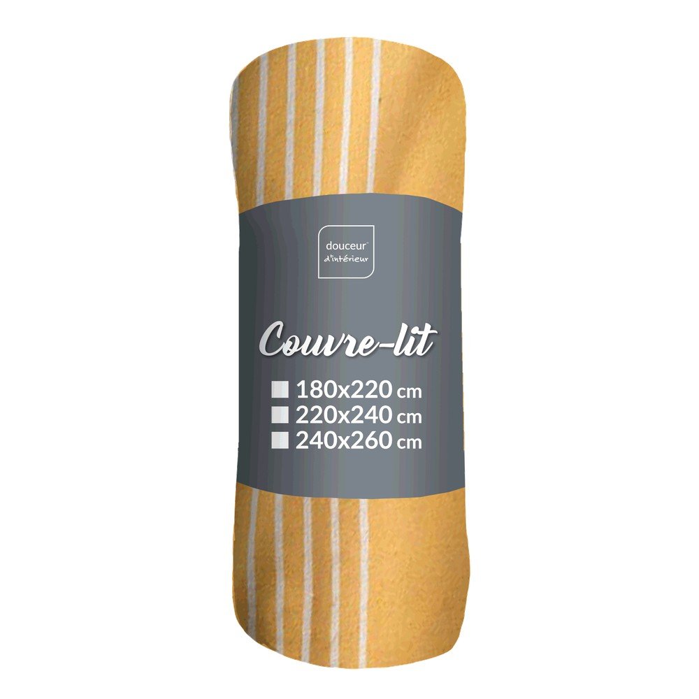 Cuvertură galbenă 240x260 cm Adele – douceur d'intérieur