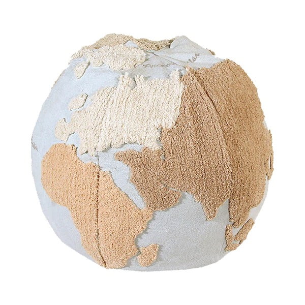Fotoliu puf pentru copii albastru/bej World Map – Lorena Canals-image-2