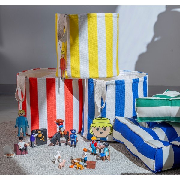Coș de jucării pentru copii roșu din material textil ø 30x28 cm Stripes – Playmobil-image-1
