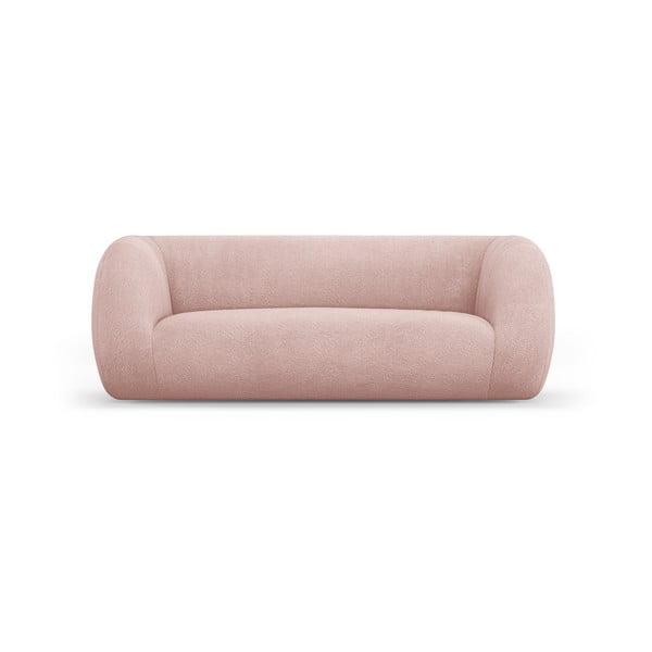 Canapea roz-deschis cu tapițerie din stofă bouclé 210 cm Essen – Cosmopolitan Design