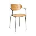 Scaun de dining în culoare naturală cu cotiere/stivuibil din metal Arch – Hübsch