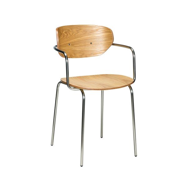 Scaun de dining în culoare naturală cu cotiere/stivuibil din metal Arch – Hübsch