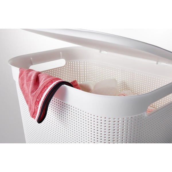Coș de rufe alb din plastic 50 l Brisen - Rotho-image-4