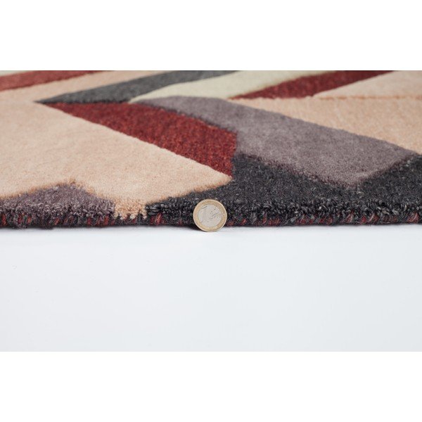 Covor țesut manual Flair Rugs Salon, 120 x 170 cm, roșu - gri-image-3