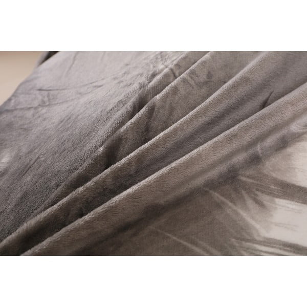 Lenjerie de pat gri din micropluș pentru pat de o persoană 140x200 cm – My House-image-3