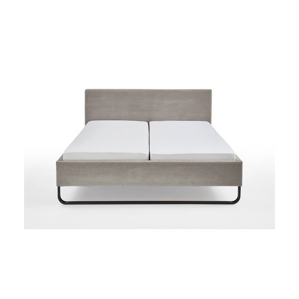 Pat matrimonial gri/maro tapițat fără somieră 180x200 cm Swing – Meise Möbel-image-4