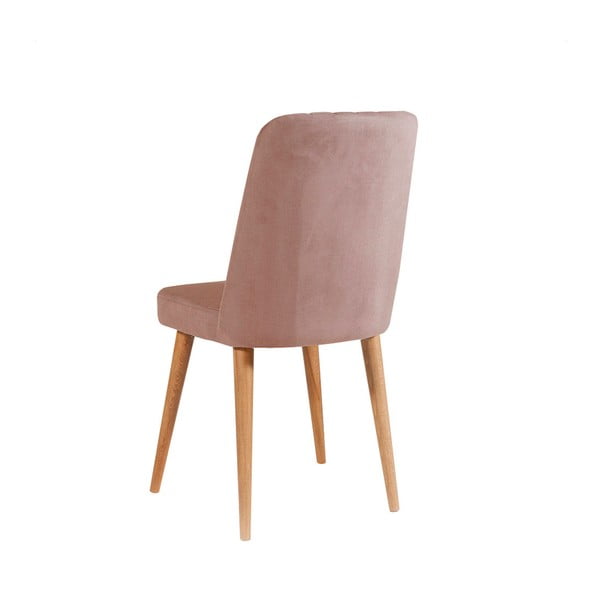 Scaun de dining roz deschis din catifea Stormi Sandalye – Kalune Design-image-1