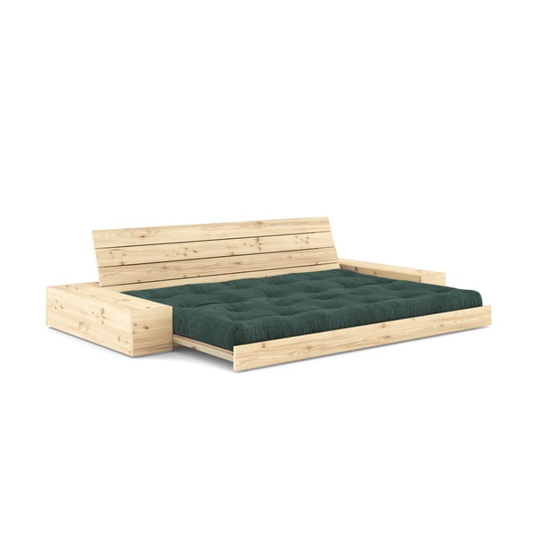 Canapea verde-închis extensibilă cu tapițerie din catifea reiată 244 cm Base – Karup Design-image-4