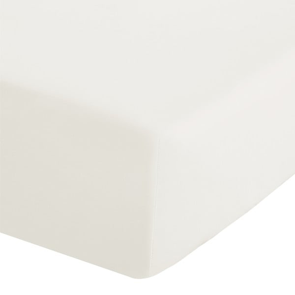 Cearceaf crem din bumbac percale cu elastic 150x200 cm Easy Iron Percale – Catherine Lansfield