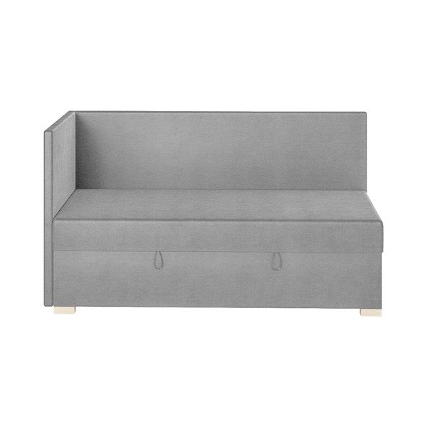 Pat pentru copii  gri pe colț cu spațiu de depozitare cu saltea 90x200 cm Flexi – Ghado