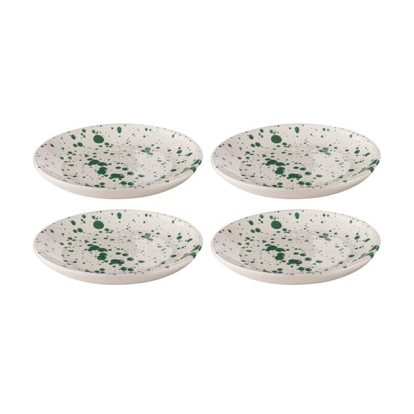 Farfurii pentru desert  din gresie alb-verde 4 buc. ø 18 cm Carnival – Ladelle
