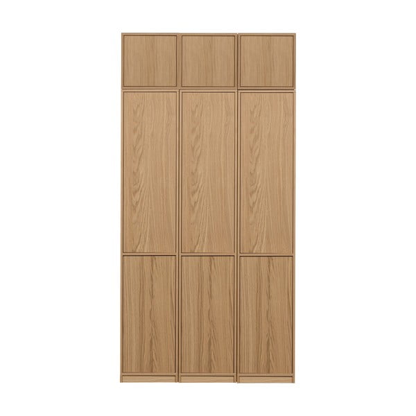 Bibliotecă modulară în culoare naturală cu aspect de lemn de stejar 120x243 cm Modulair – vtwonen