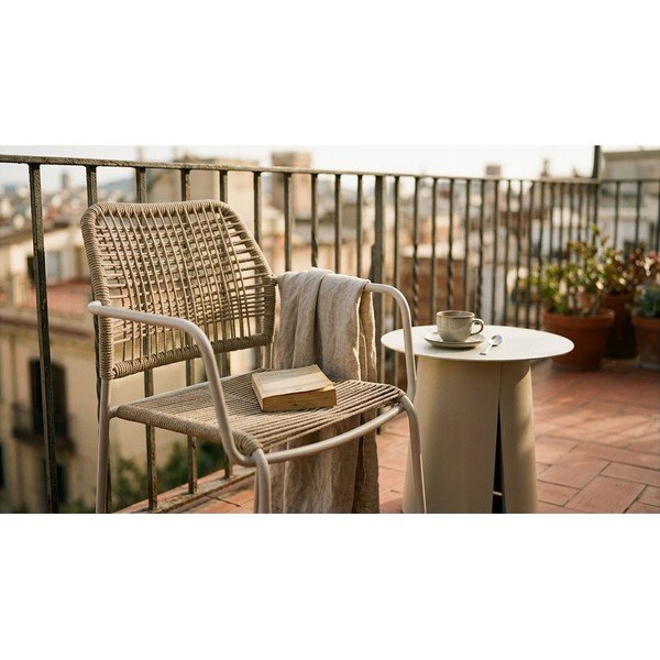 Scaun de grădină bej/în culoare naturală din metal Jable – Bizzotto-image-1