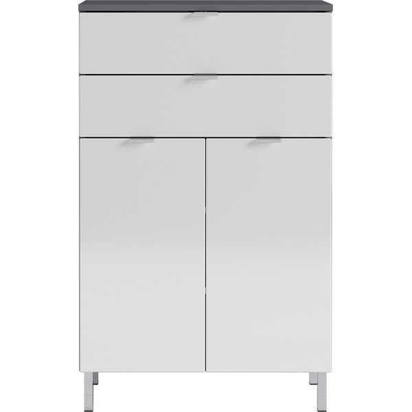 Dulap Germania Mauresa, înălțime 97 cm, alb - gri-image-1