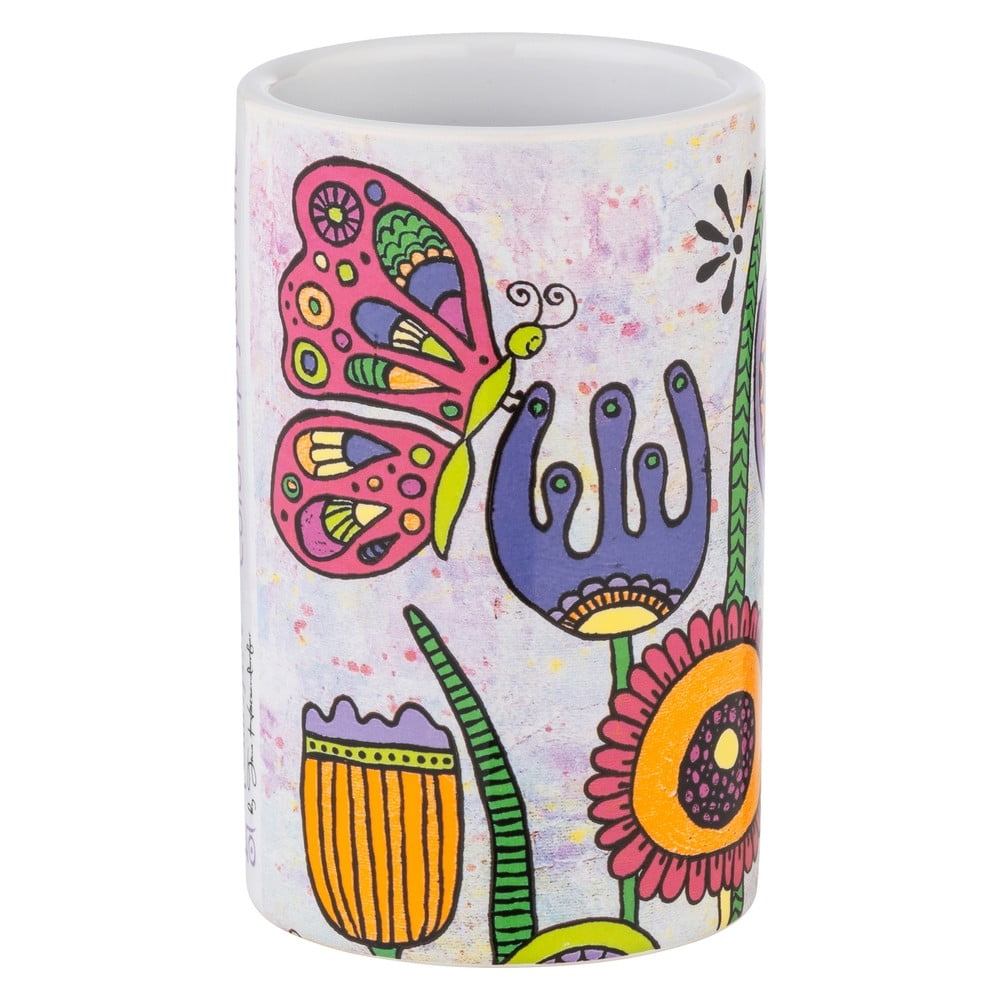 Suport pentru periuța de dinți din ceramică Rollin\'Art Full Bloom – Wenko