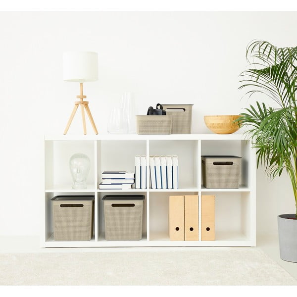 Coș de depozitare bej din plastic reciclat Brisen - Rotho-image-1