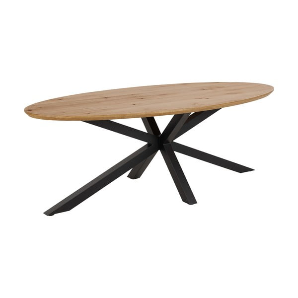 Masă de dining cu blat cu aspect de lemn de stejar 100x220 cm Heaven – Actona-image-3