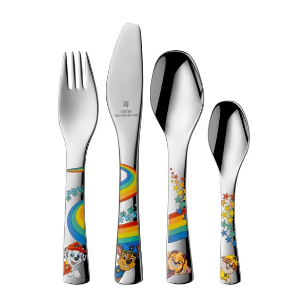 Set 4 tacâmuri din oțel inoxidabil pentru copii WMF Paw Patrol