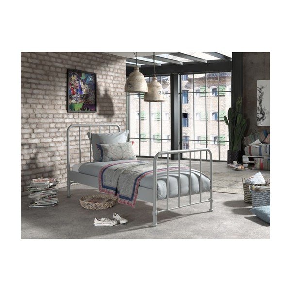 Pat pentru copii  90x200 cm gri Bronxx - Vipack-image-1