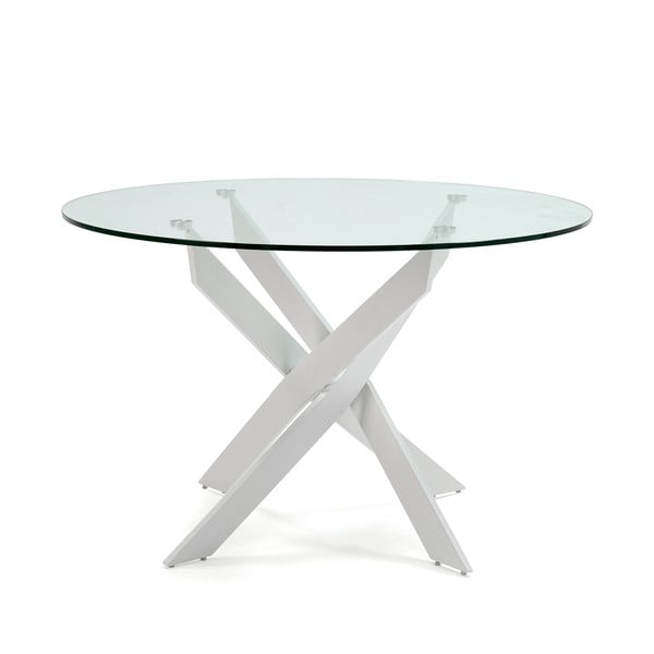 Masă de dining rotundă cu blat din sticlă 120x120 cm Ruth – Marckeric-image-2