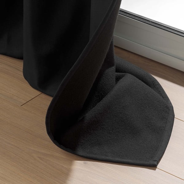 Draperie neagră termoizolantă din microfibră 135x260 cm Micropolar – douceur d'intérieur-image-3