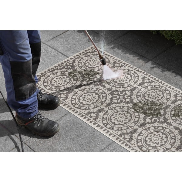 Covor adecvat pentru exterior NORTHRUGS Jardin, 80 x 250 cm, gri-crem-image-3