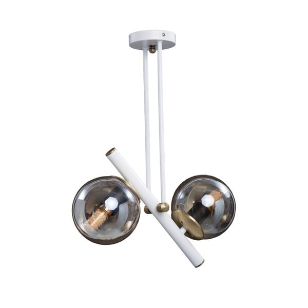 Lustră cu abajur din sticlă ø 15 cm Libra – Squid Lighting