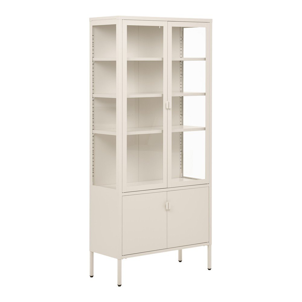 Vitrină crem din oțel 80x180x35 cm Brisbane – House Nordic