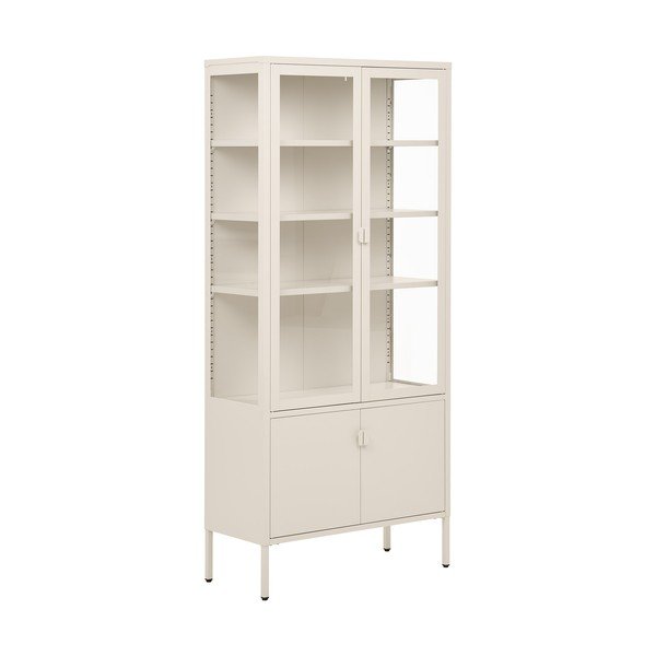 Vitrină crem din oțel 80x180x35 cm Brisbane – House Nordic