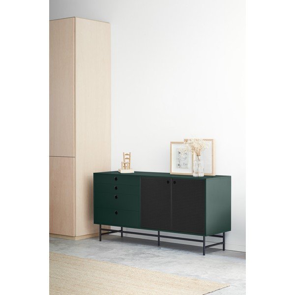 Comodă Teulat Punto, lungime 150 cm, negru-verde-image-1
