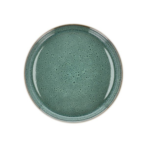 Farfurie albă/verde din gresie ø 27 cm Gastro White/Green – Bitz