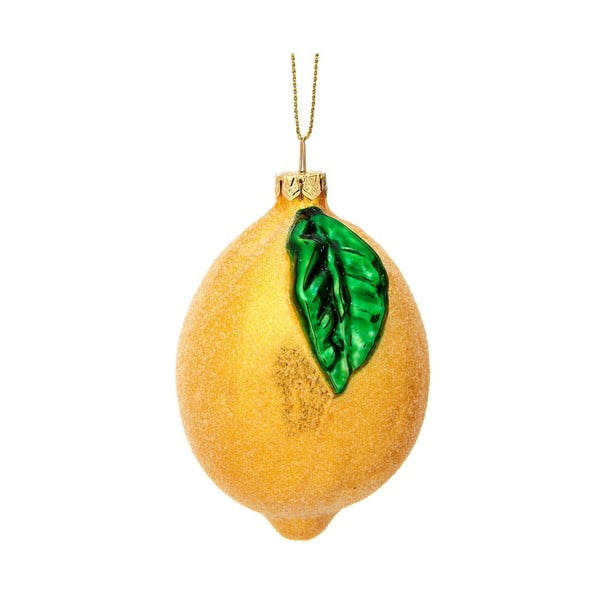 Ornament de Crăciun lucrat manual din sticlă ø 6 cm Shimmering Lemon – Sass & Belle