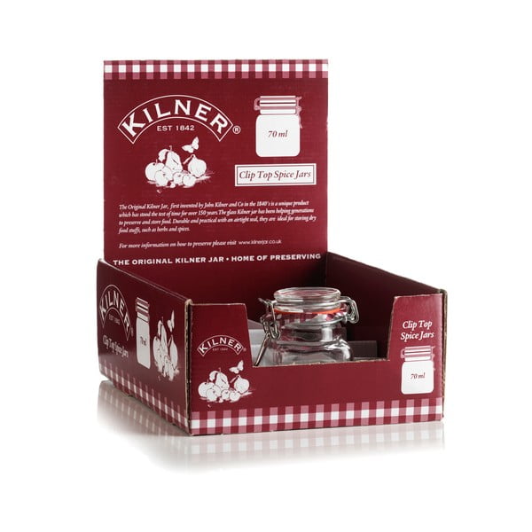 Borcan din sticlă cu clips Kilner, 70 ml-image-1