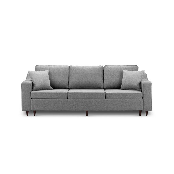 Canapea extensibilă cu 3 locuri și spațiu de depozitare Mazzini Sofas Narcisse, gri închis-image-3