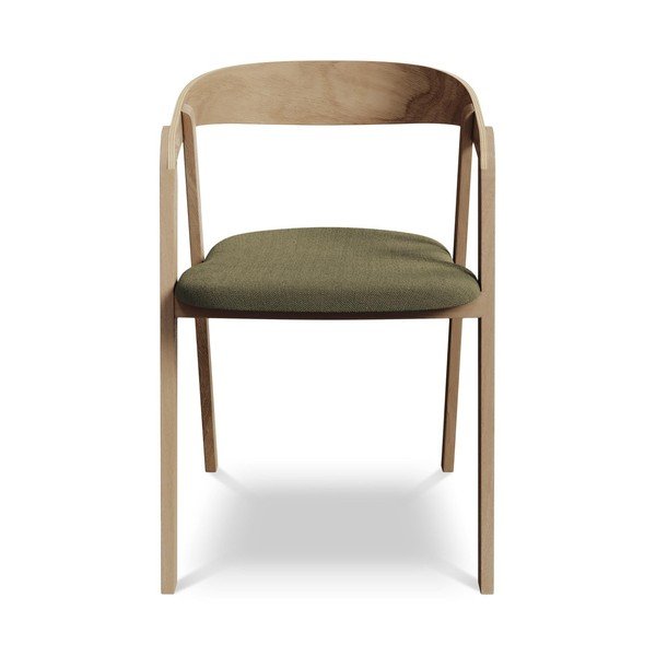 Scaun de sufragerie verde din lemn masiv Erika – Makamii-image-1