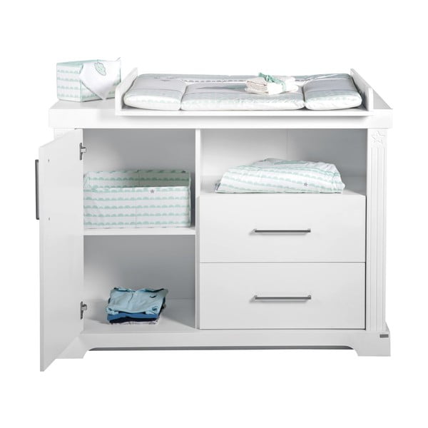 Comodă de copii albă joasă cu masă de schimbat 120x98 cm Maxi – Roba-image-2