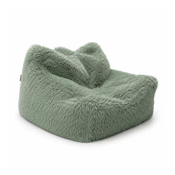 Fotoliu puf pentru copii verde salvie Mammoth – Meowbaby