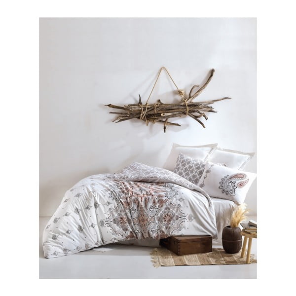 Lenjerie de pat cu cearșaf din bumbac Materro Callito, 160 x 220 cm