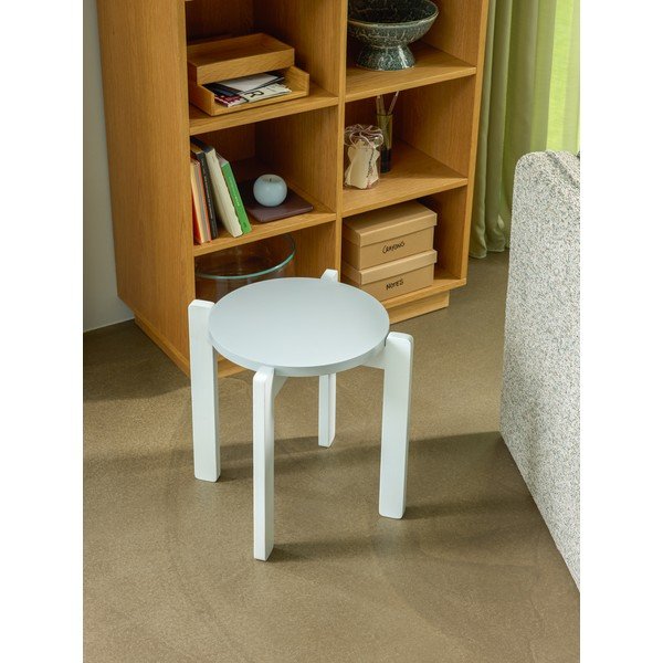 Scaun tip taburet gri deschis stivuibil cu aspect de lemn de stejar Always – Hübsch-image-1