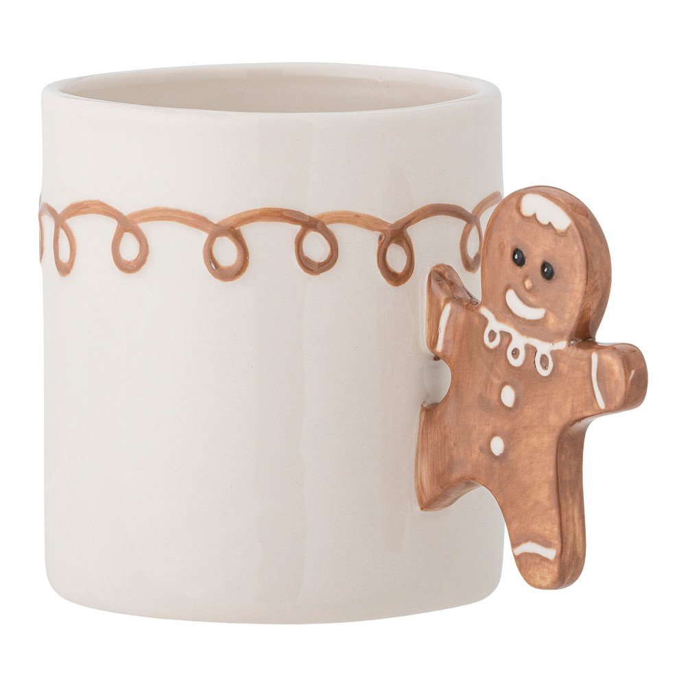 Cană crem din gresie ceramică 350 ml cu model de Crăciun Ginnie – Bloomingville
