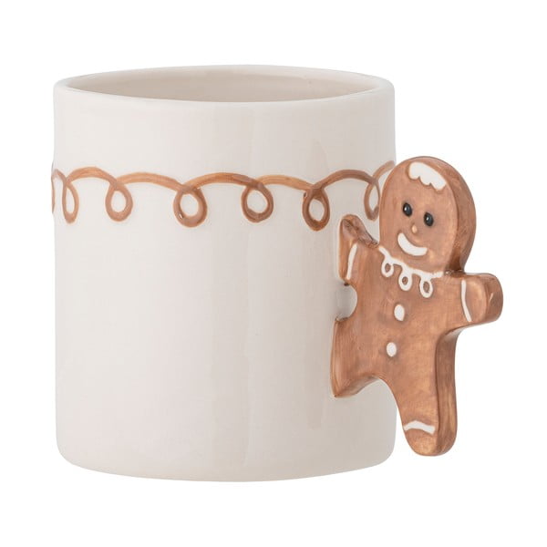 Cană crem din gresie 350 ml  cu model de Crăciun Ginnie – Bloomingville-image-3