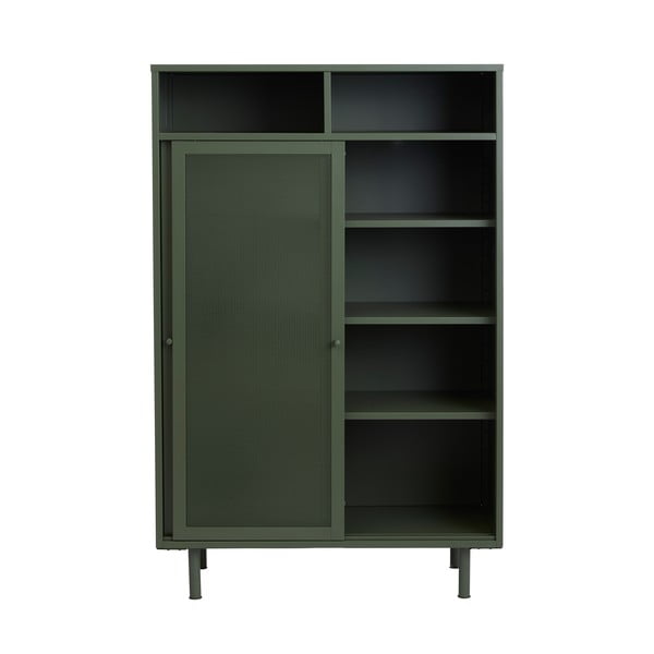 Dulap verde închis din metal cu ușă glisantă 90x140x40 cm Veep – Unique Furniture-image-2