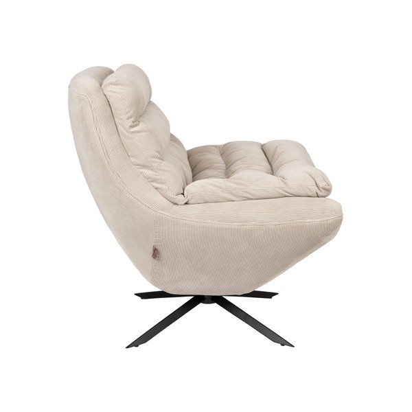 Fotoliu alb cu tapițerie din catifea Vince – Dutchbone-image-3