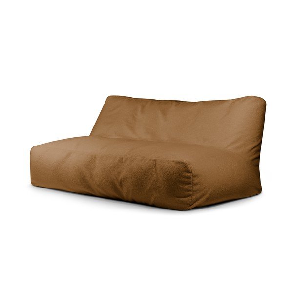 Fotoliu bean bag maro cu tapițerie din țesătură bouclé Sofa Tube 190 – SLOWDOWN