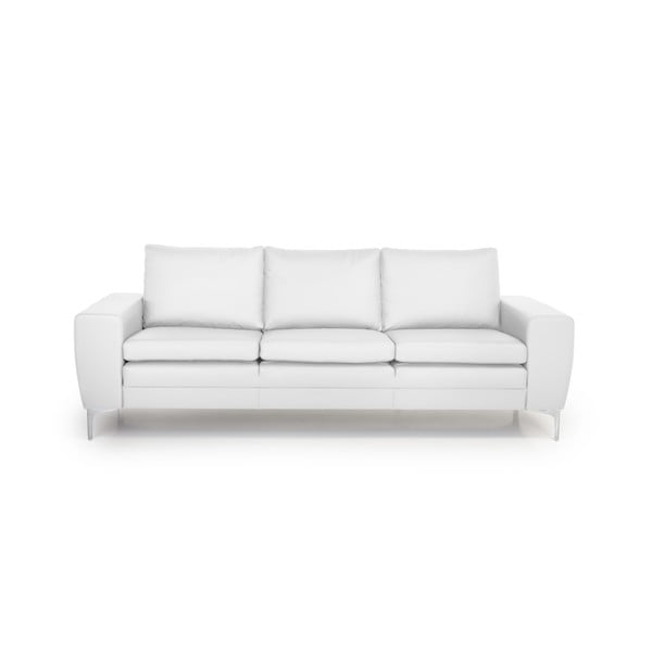 Canapea cu husă din piele Scandic Twigo, alb, 227 cm