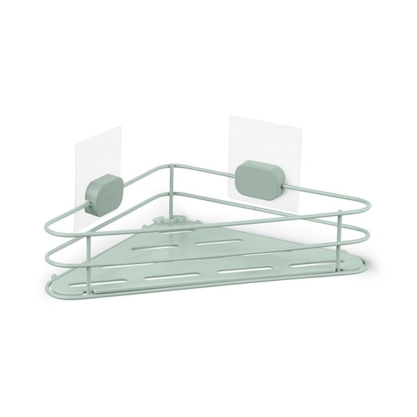 Raft pentru baie verde de colț autoadeziv din metal Grena – Compactor-image-2