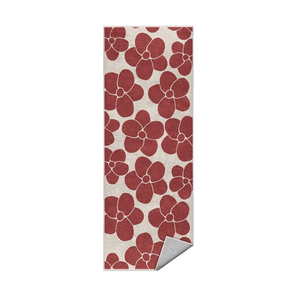 Covor tip traversă roșu lavabil 80x200 cm Red Meadow – Mila Home