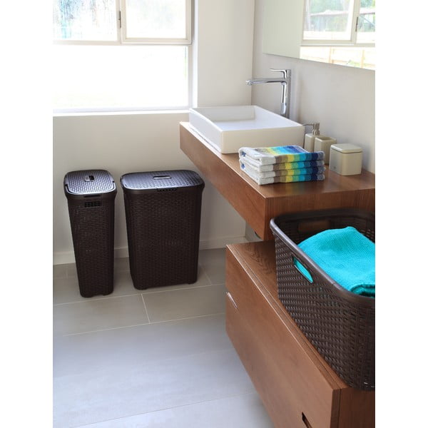 Coș de rufe Curver Hamper, 60 l, maro-image-3