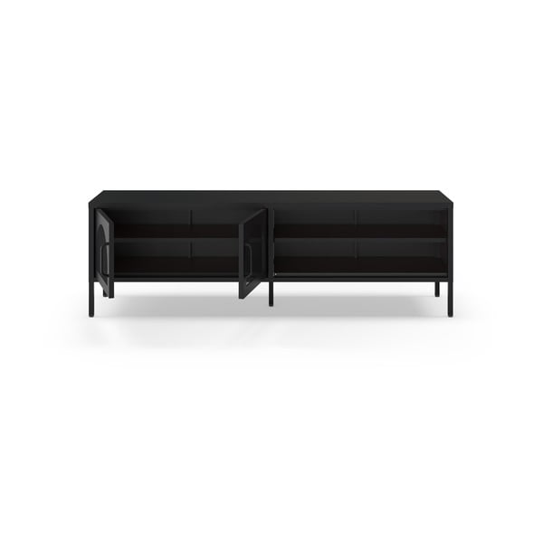 Comodă TV neagră 160x50 cm Diora – Marckeric-image-2