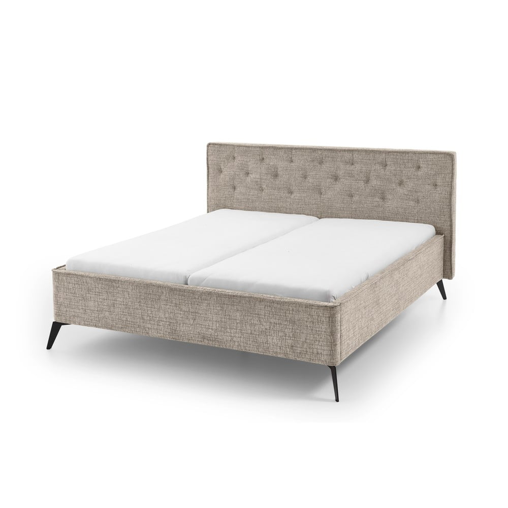 Pat matrimonial bej tapițat 180x200 cm Alicante – Meise Möbel